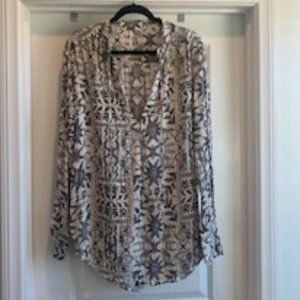 NWT - Free People Mia Floral Print Tie Neck Tunic Blouse